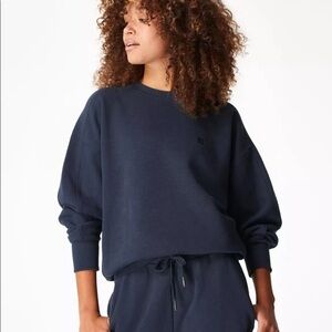 Sweaty Betty navy crewneck sweatshirt size medium athleisure
